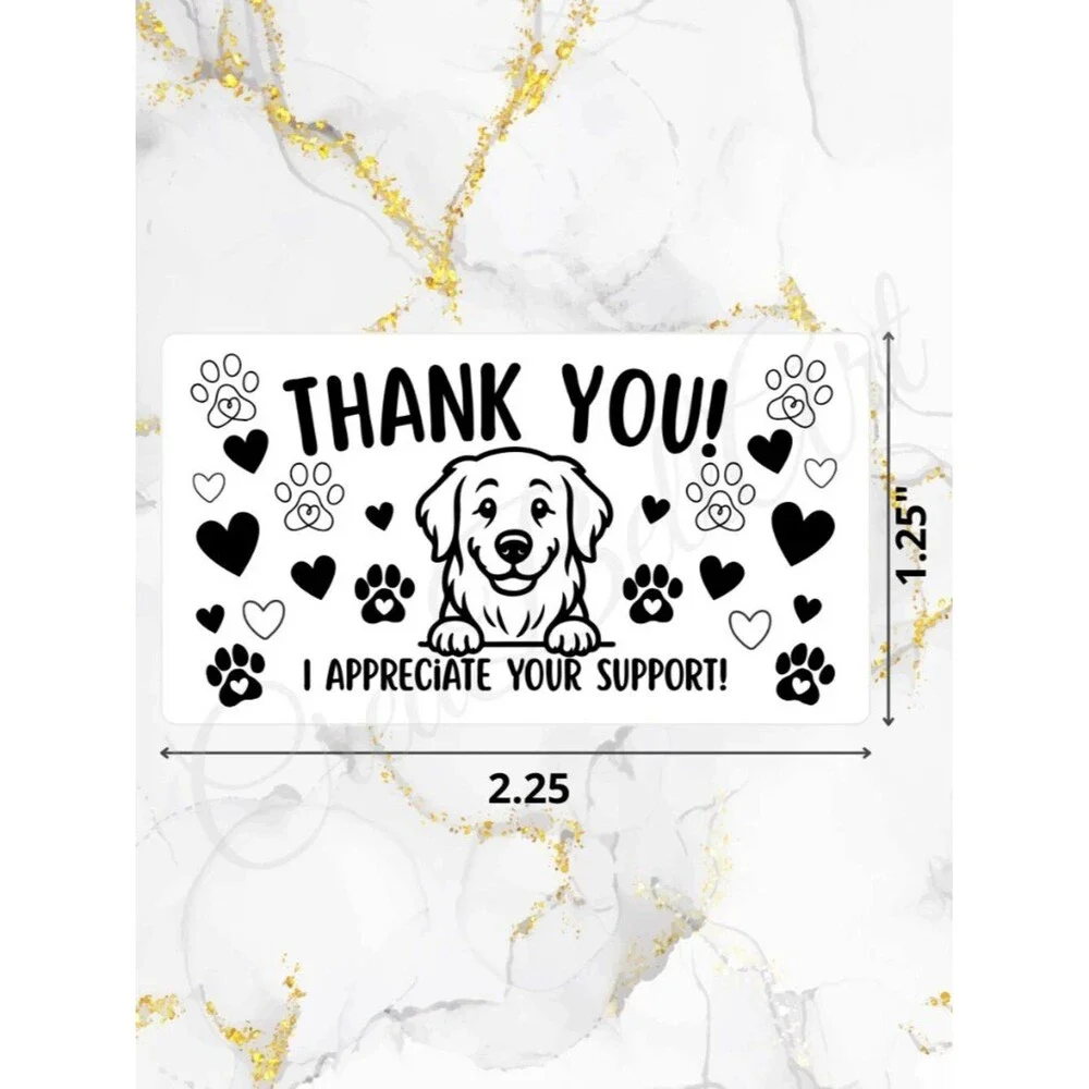 100 Cute Dog Thank You Stickers for Packaging | Small Business Labels